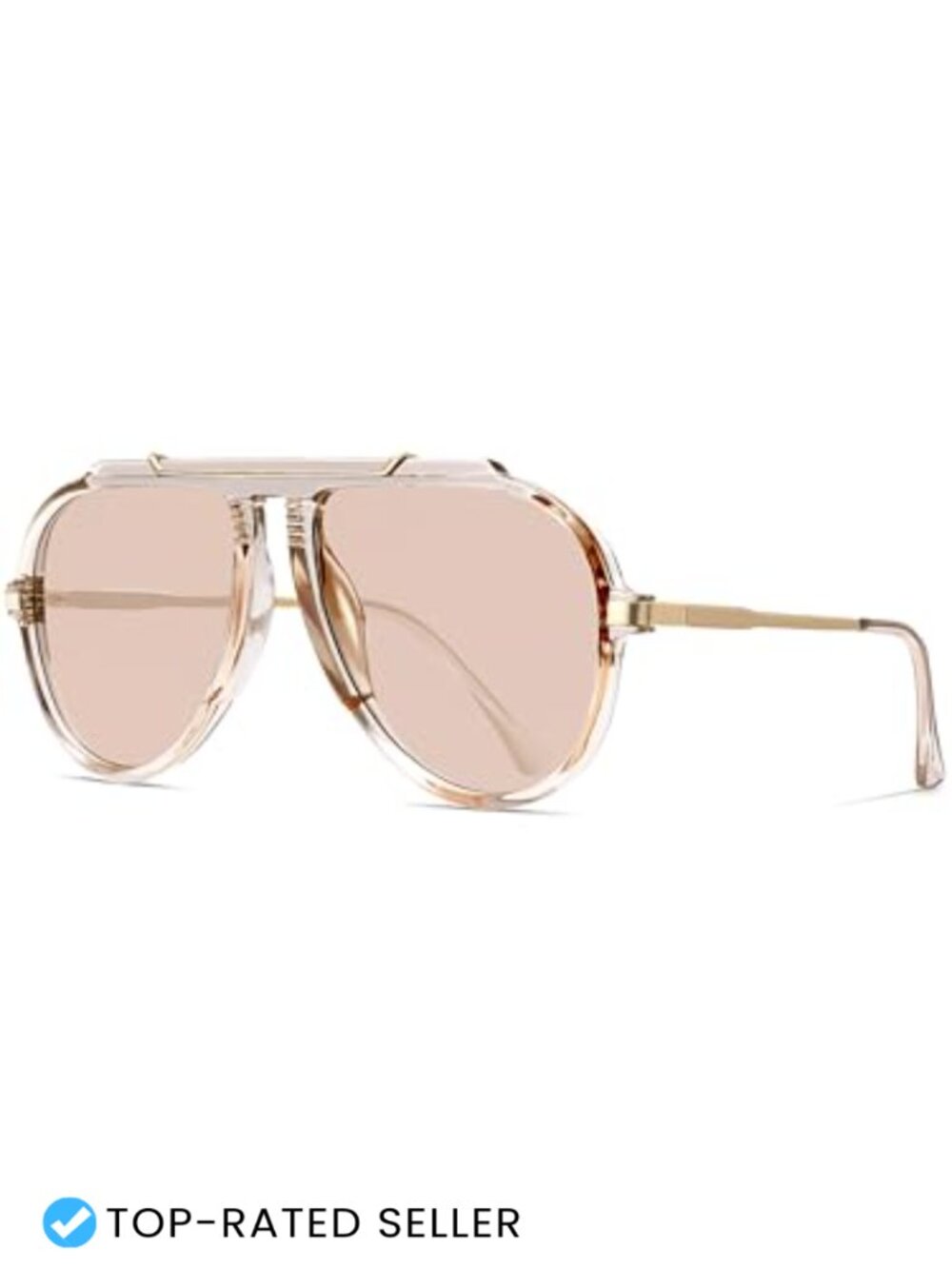 Retro Oversized Aviator Sunglasses UV400 Gold Metal